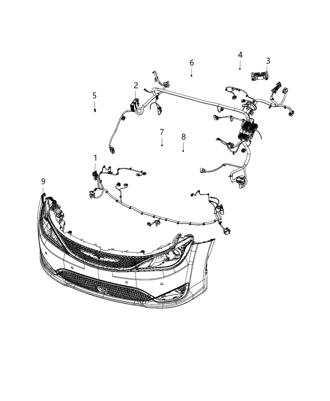 Mopar 68360165AB Wiring-Front FASCIA