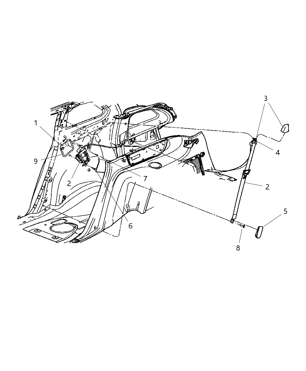 Mopar TS751L2AC Rear Seat Belt