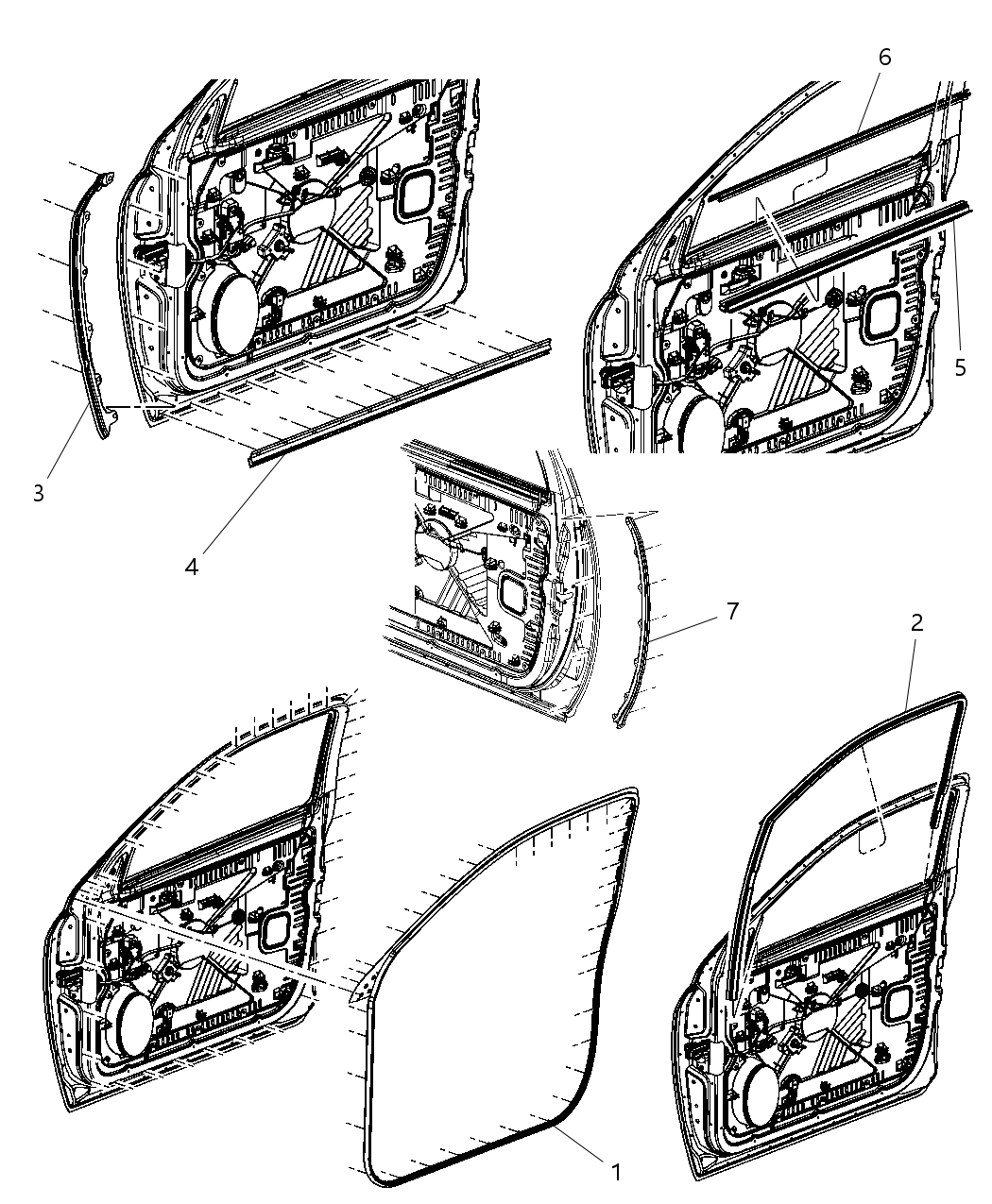 Mopar 55112376AE WEATHERSTRIP-Front Door Belt Outer