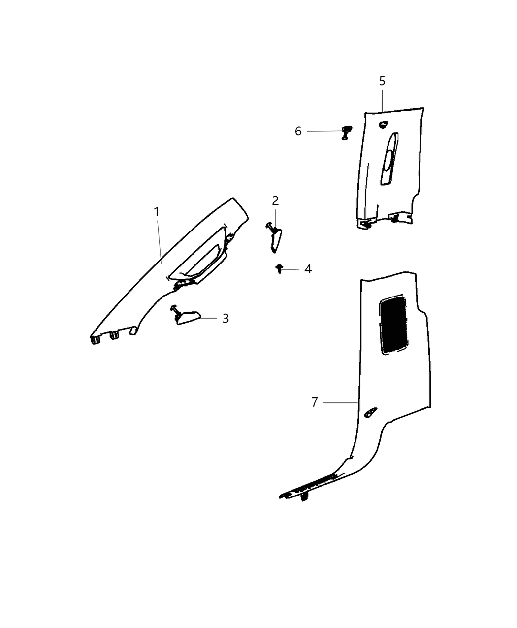 Mopar 1DX53TX7AB Panel-B Pillar Lower Trim