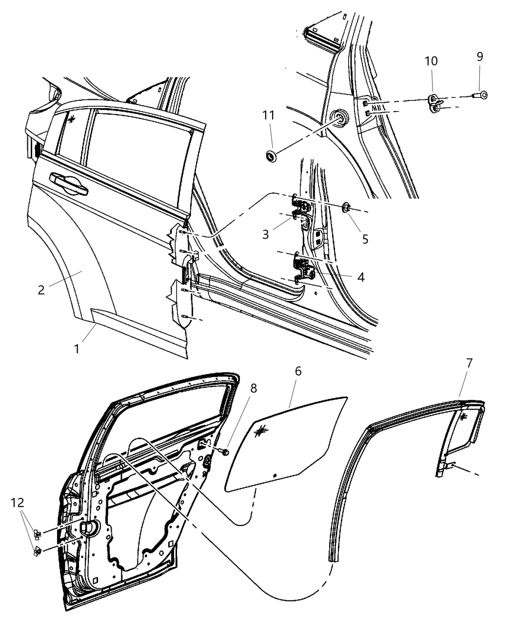 Mopar 5074524AB Rear Door