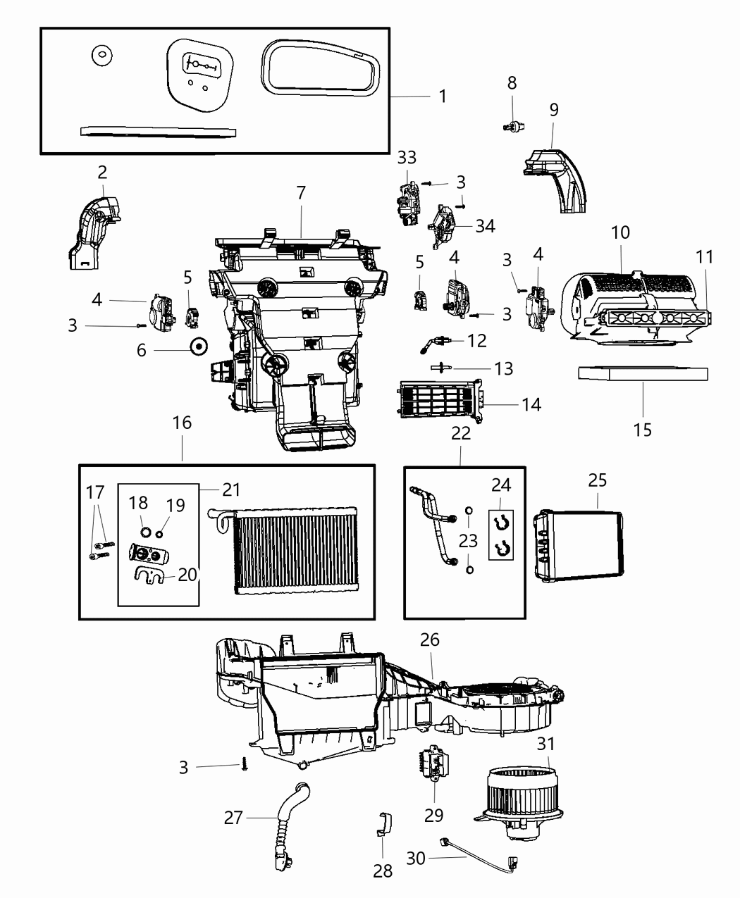 Mopar 68224170AB Housing-A/C And Heater