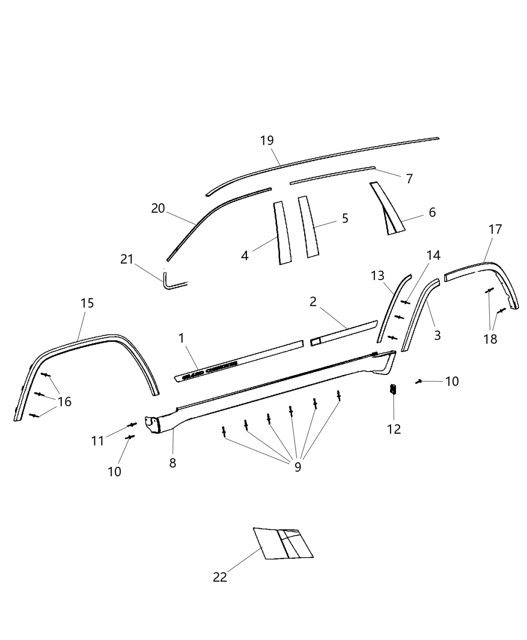 Mopar 1MP34RXFAC Molding-Quarter Panel