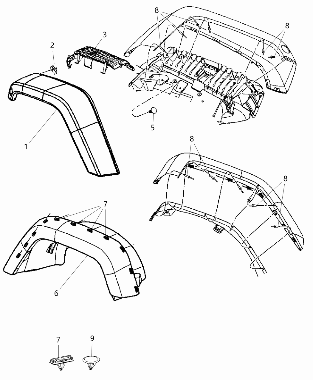 Mopar 5KC87TZZAI Molding-Wheel Opening Flare