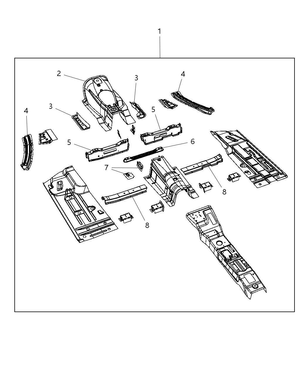 Mopar 68043495AM Pan-Front Floor