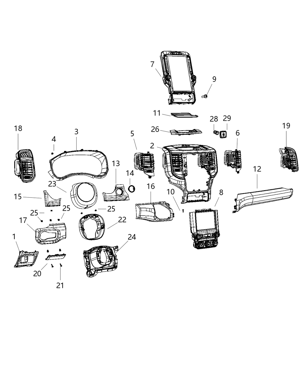 Mopar 5YK743XLAC Outlet-Air Conditioning & Heater