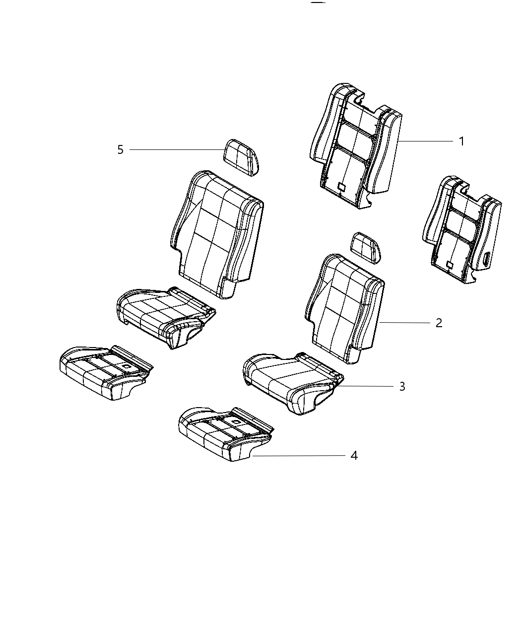 Mopar 5RV06DX9AA Rear Seat Cushion Cover Right