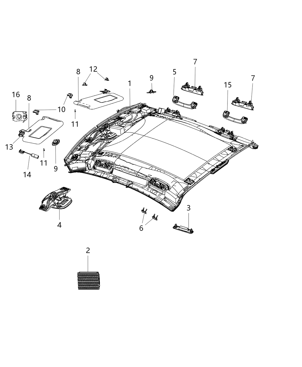 Mopar 6GD00DX9AA Headliner