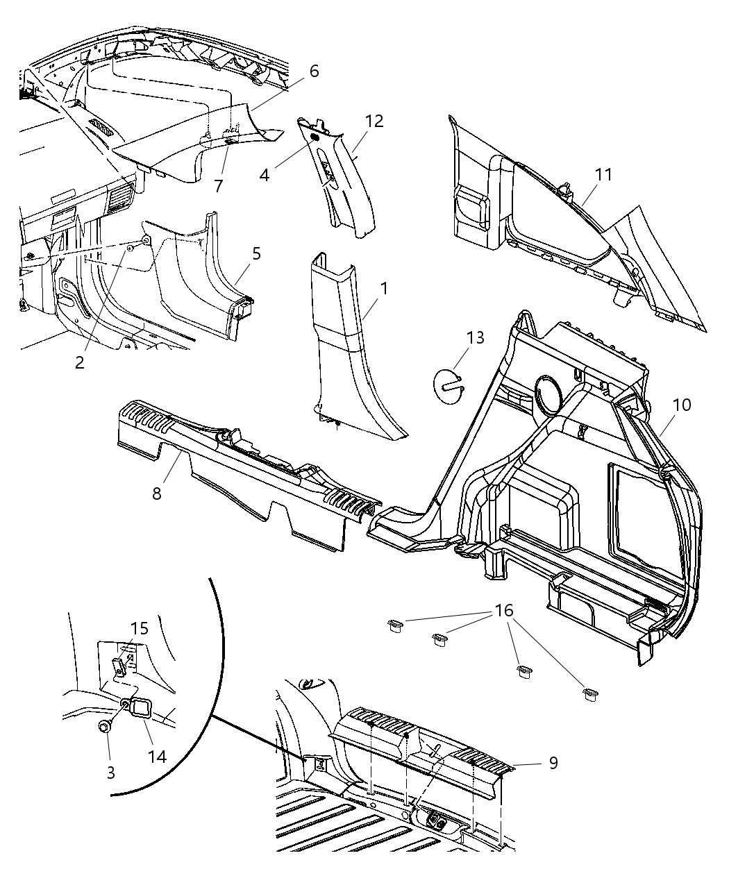 Mopar YD77DW1AD Panel-A Pillar