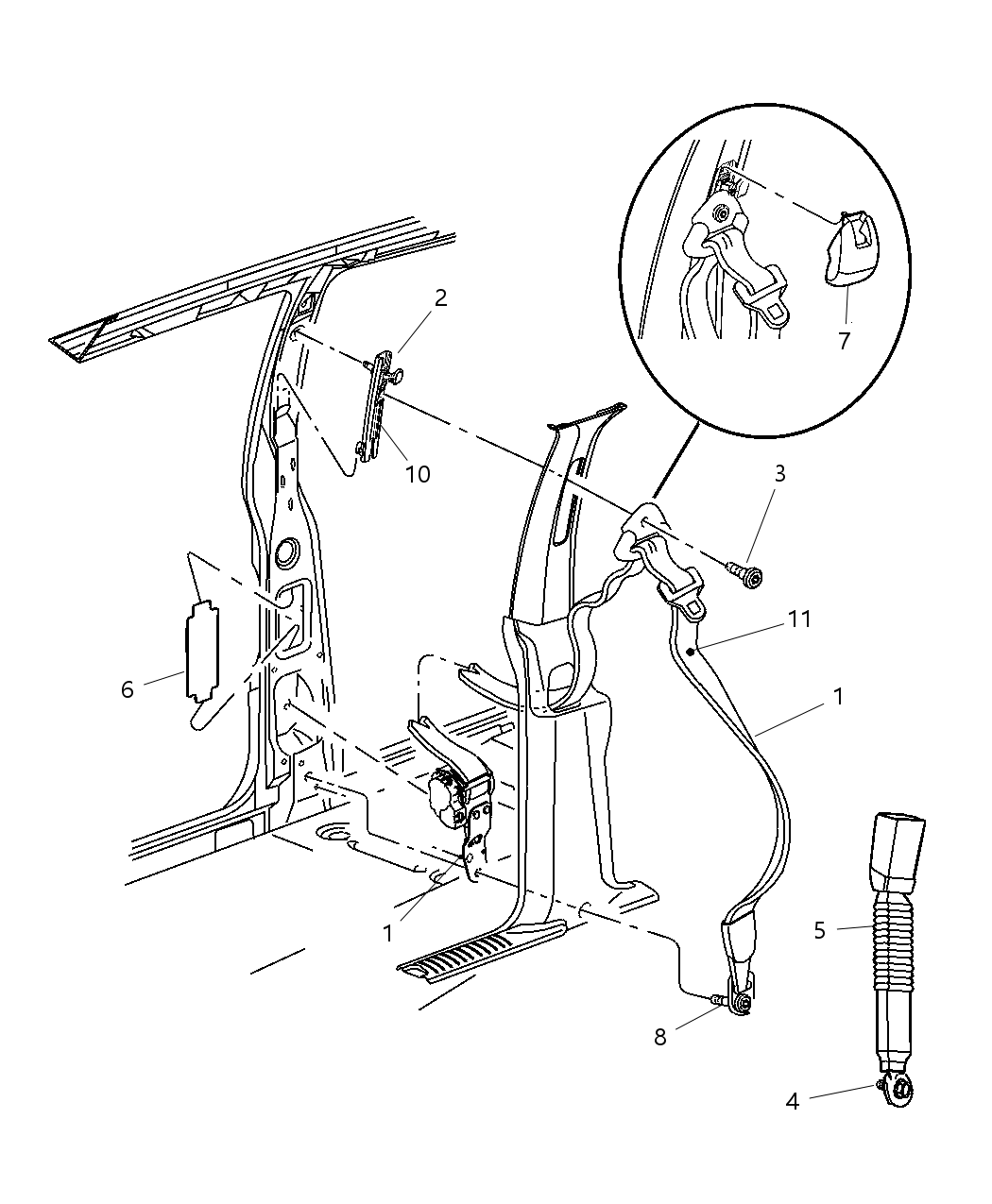 Mopar 5GY02XT5AC Front Outer Seat Belt