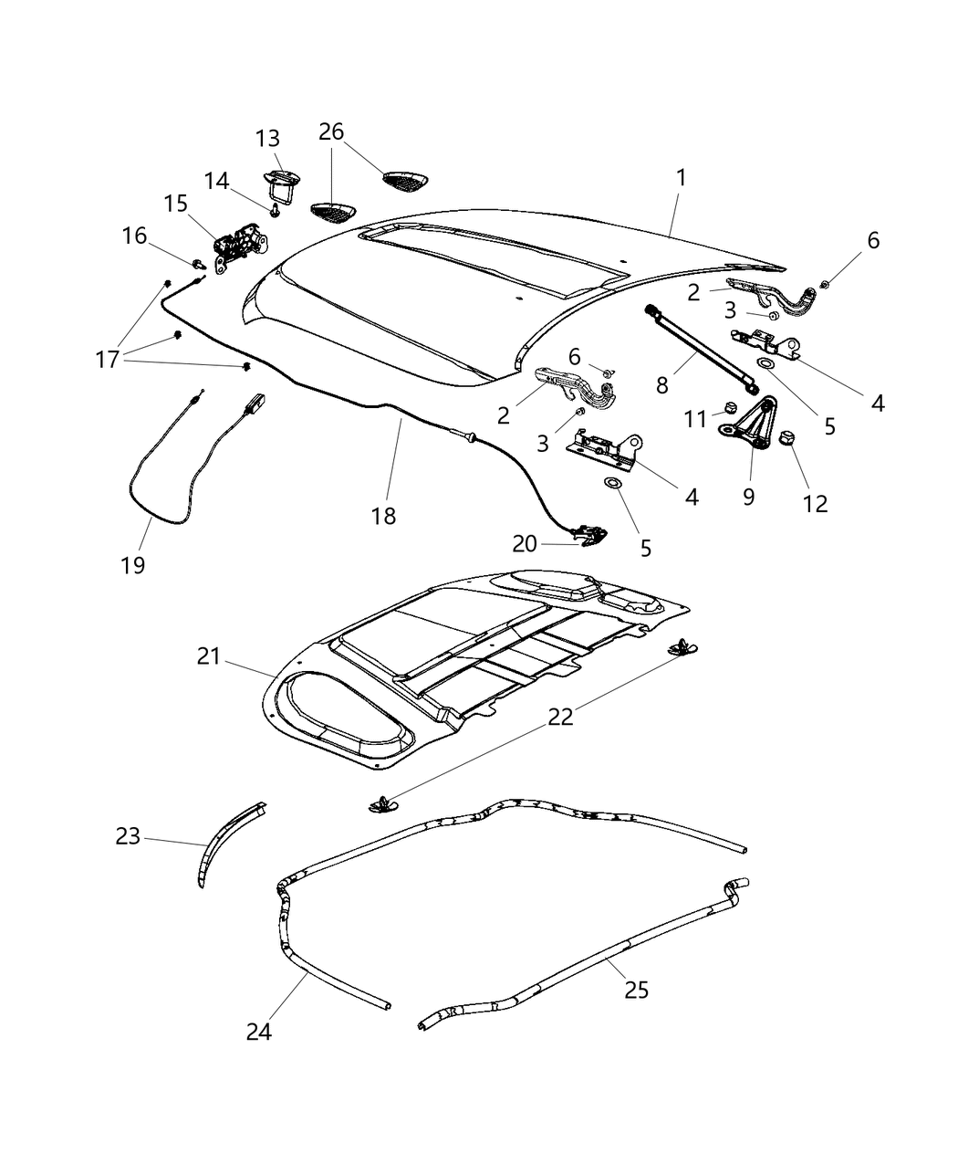 Mopar 68040264AI Hood Panel