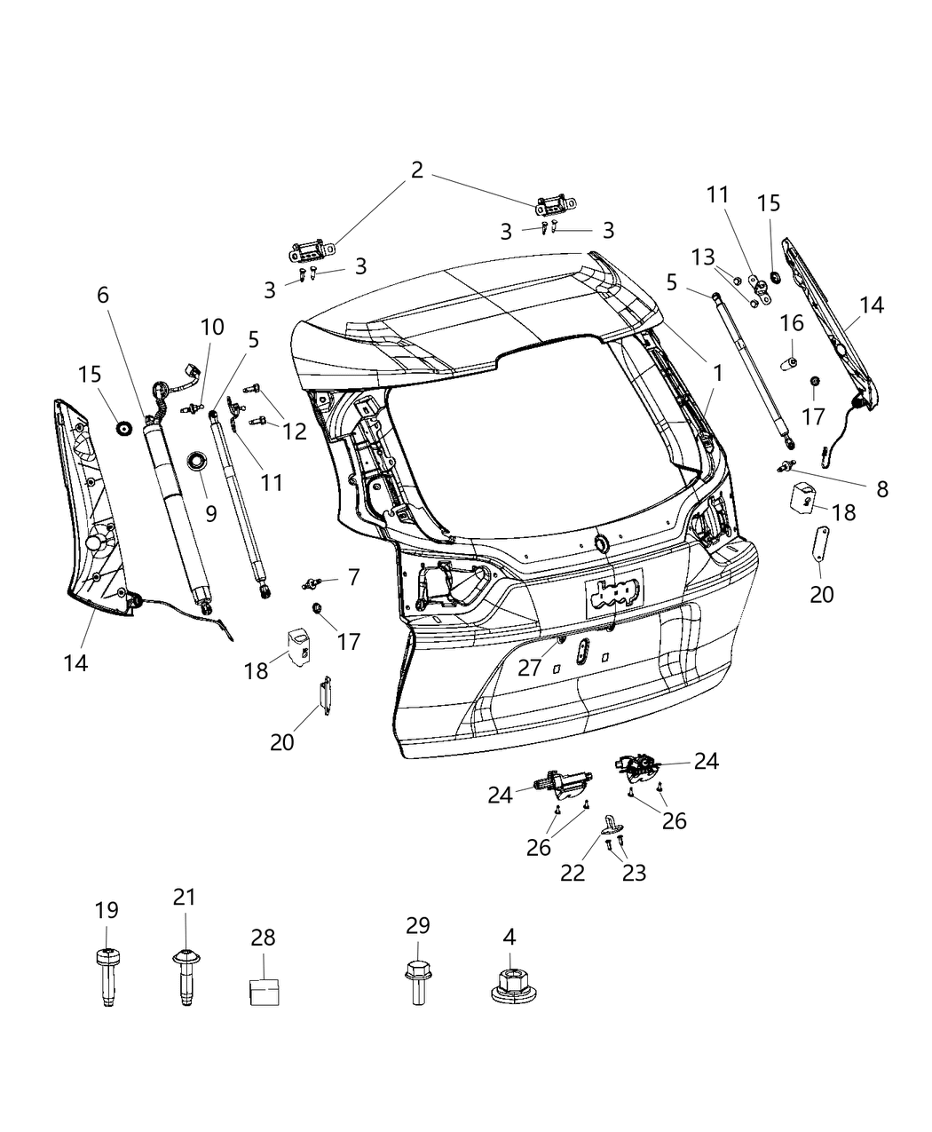 Mopar 68364386AC LIFTGATE