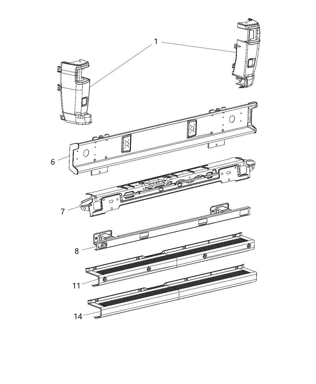 Mopar 6WV67JXWAA Bumper-Rear