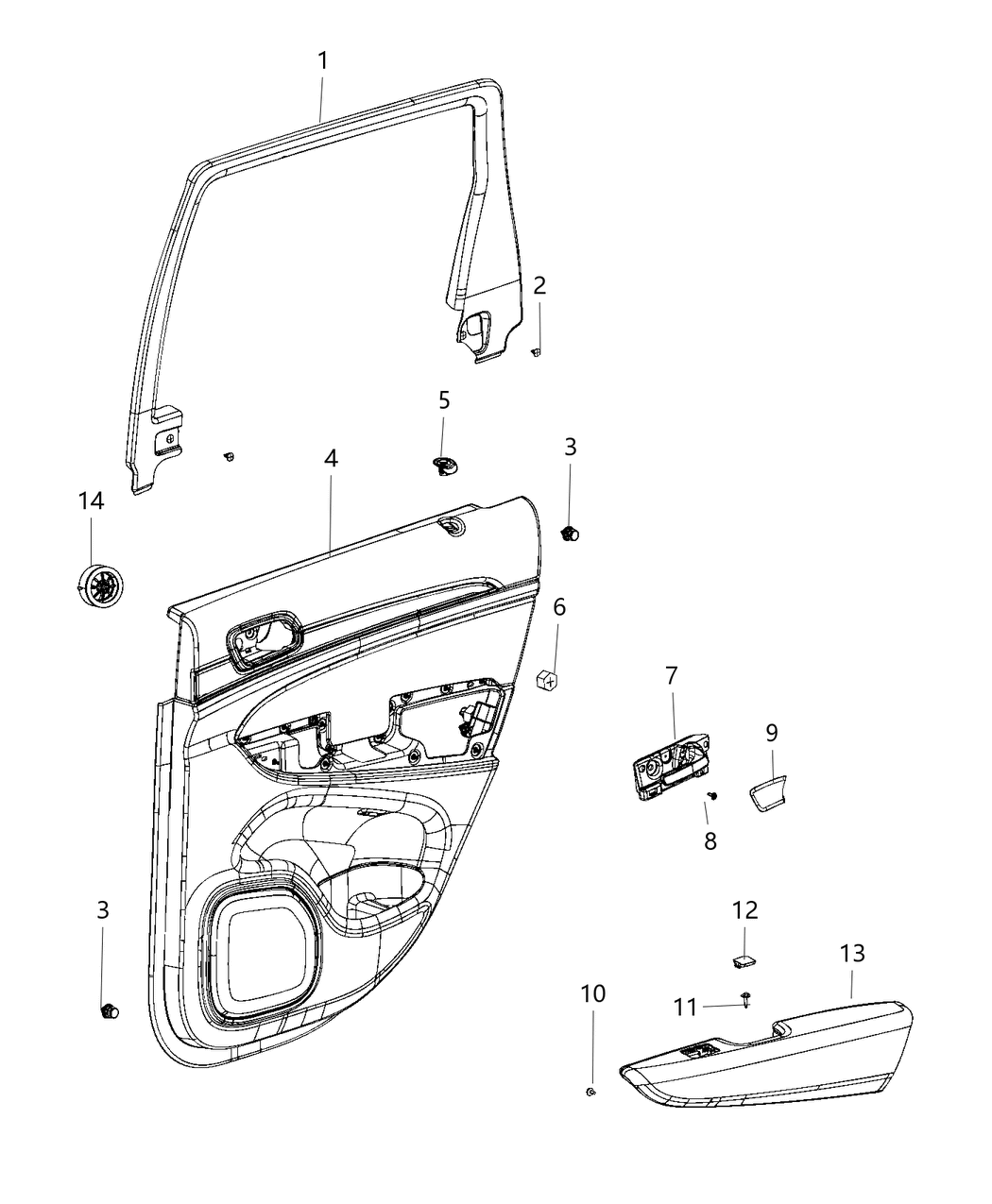 Mopar 6XF16DX9AA Panel-Rear Door Trim