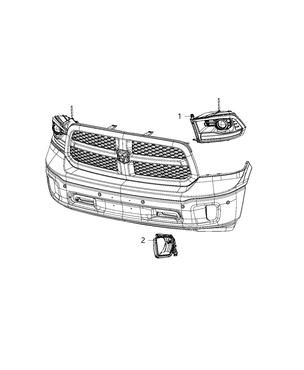 Mopar 68104820AE Front Fog Lamp