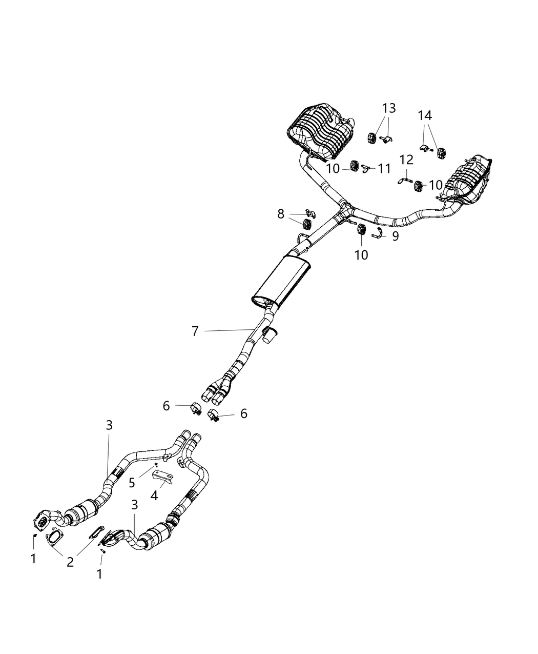 Mopar 68236088AD Exhaust Muffler And Tailpipe