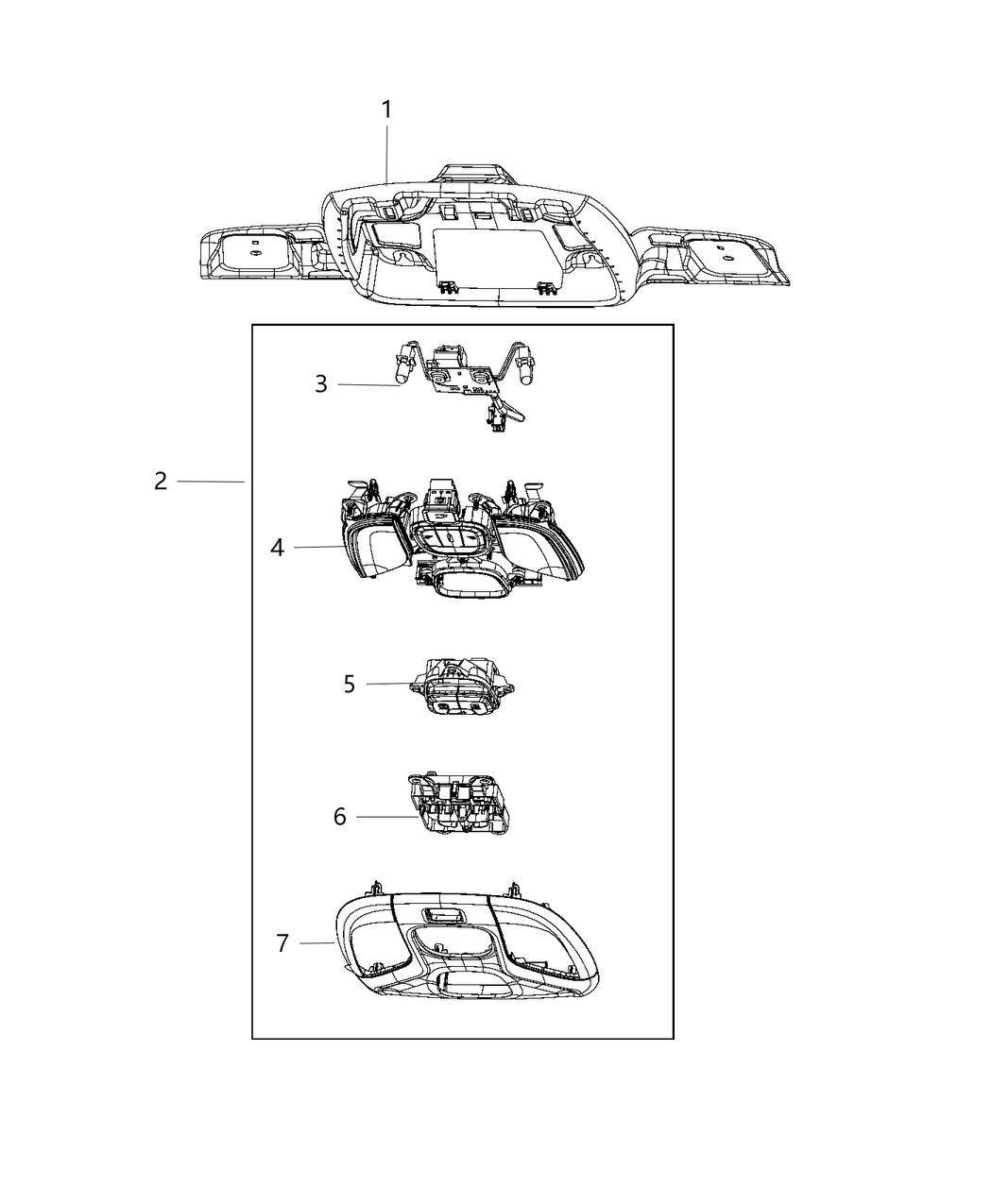 Mopar 5SZ68PS4AD Console-Overhead