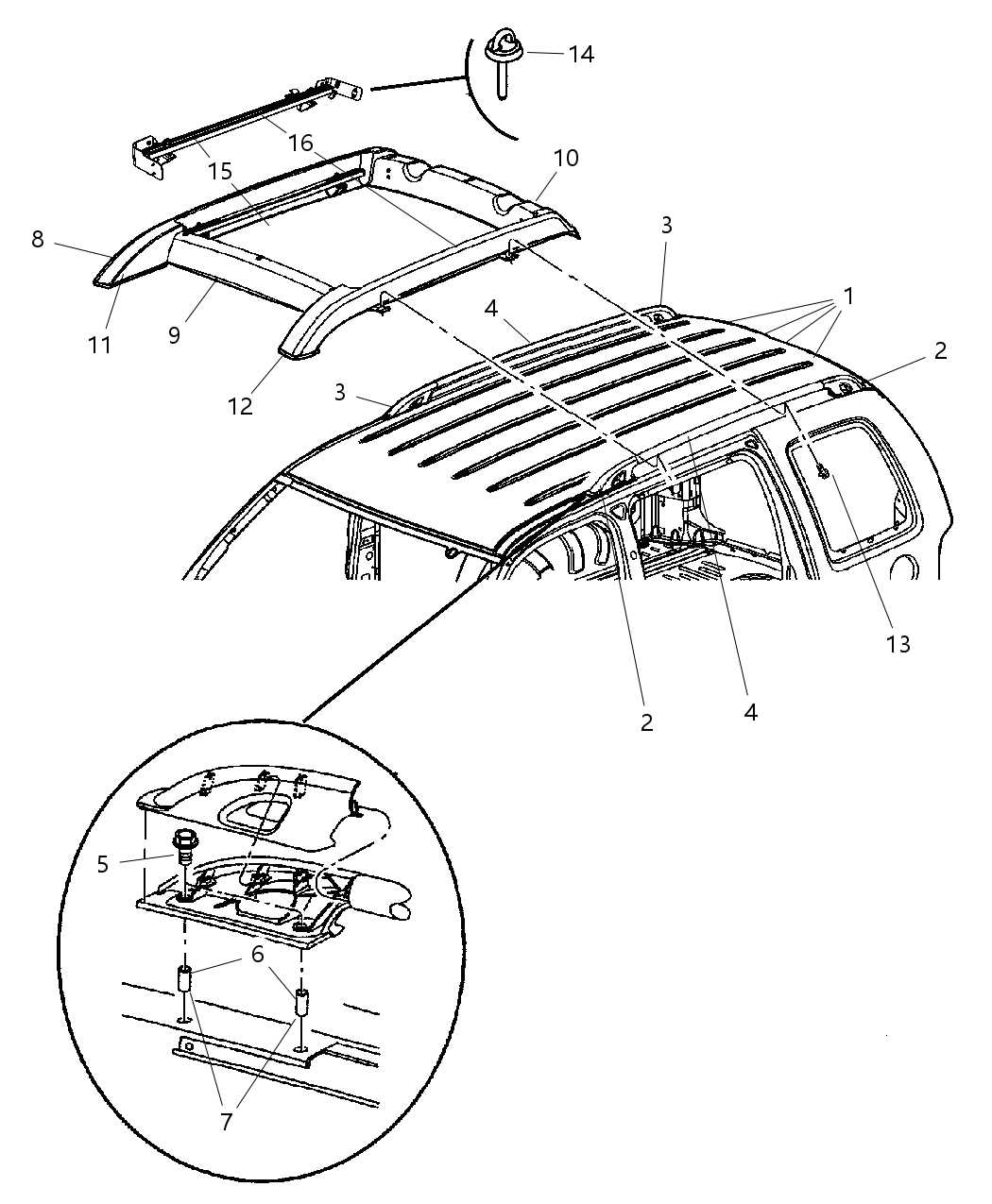 Mopar 55360418AJ Rail-Luggage Rack Side