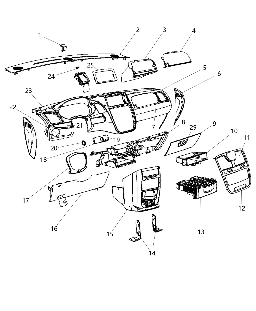 Mopar 1SQ531X9AD Bezel-Instrument Panel