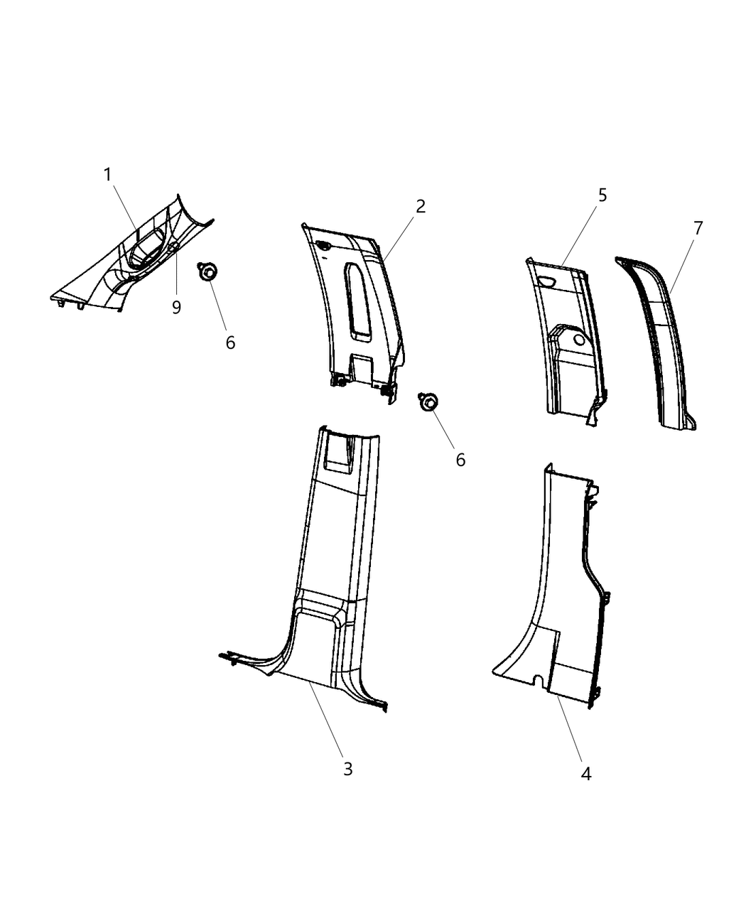 Mopar 5RM901X9AB Molding-A Pillar