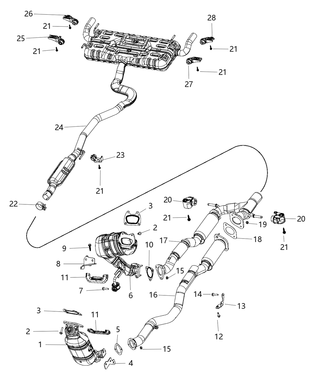 Mopar 68143187AF Exhaust Muffler And Tailpipe