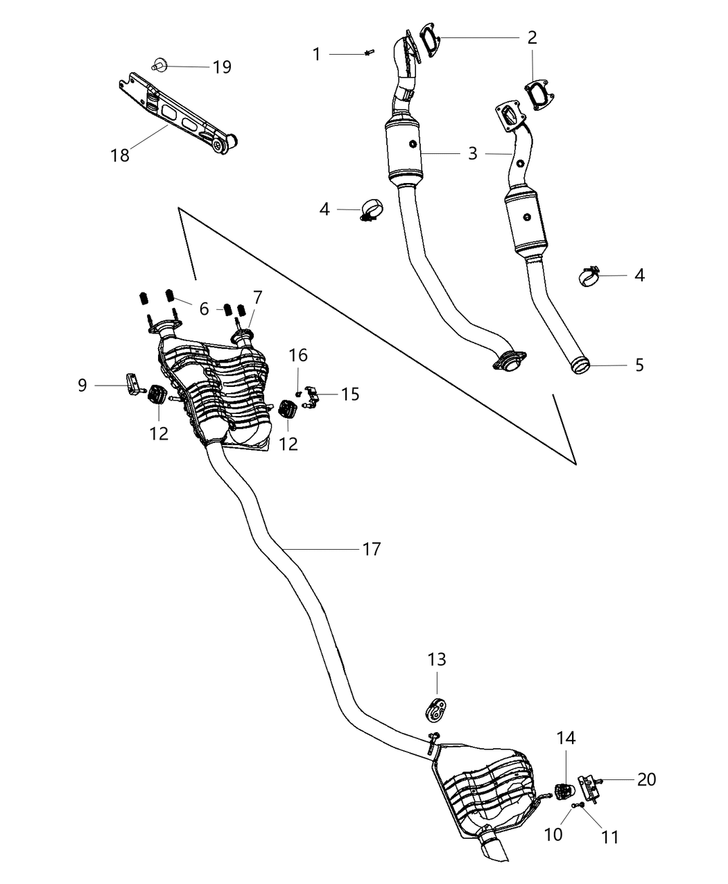 Mopar 52124739AJ Exhaust Muffler And Tailpipe