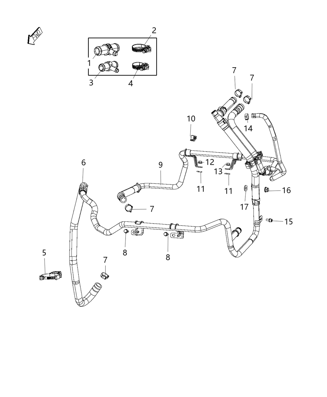 Mopar 68134705AA Bracket-Hose