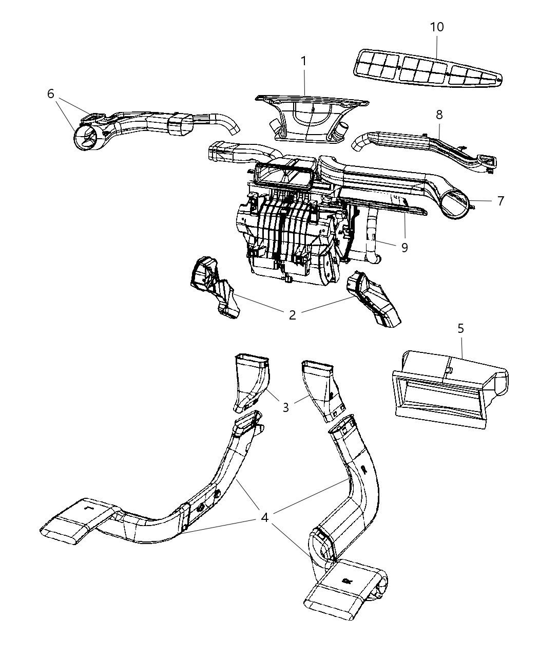 Mopar 5058834AB Duct-Center Distribution