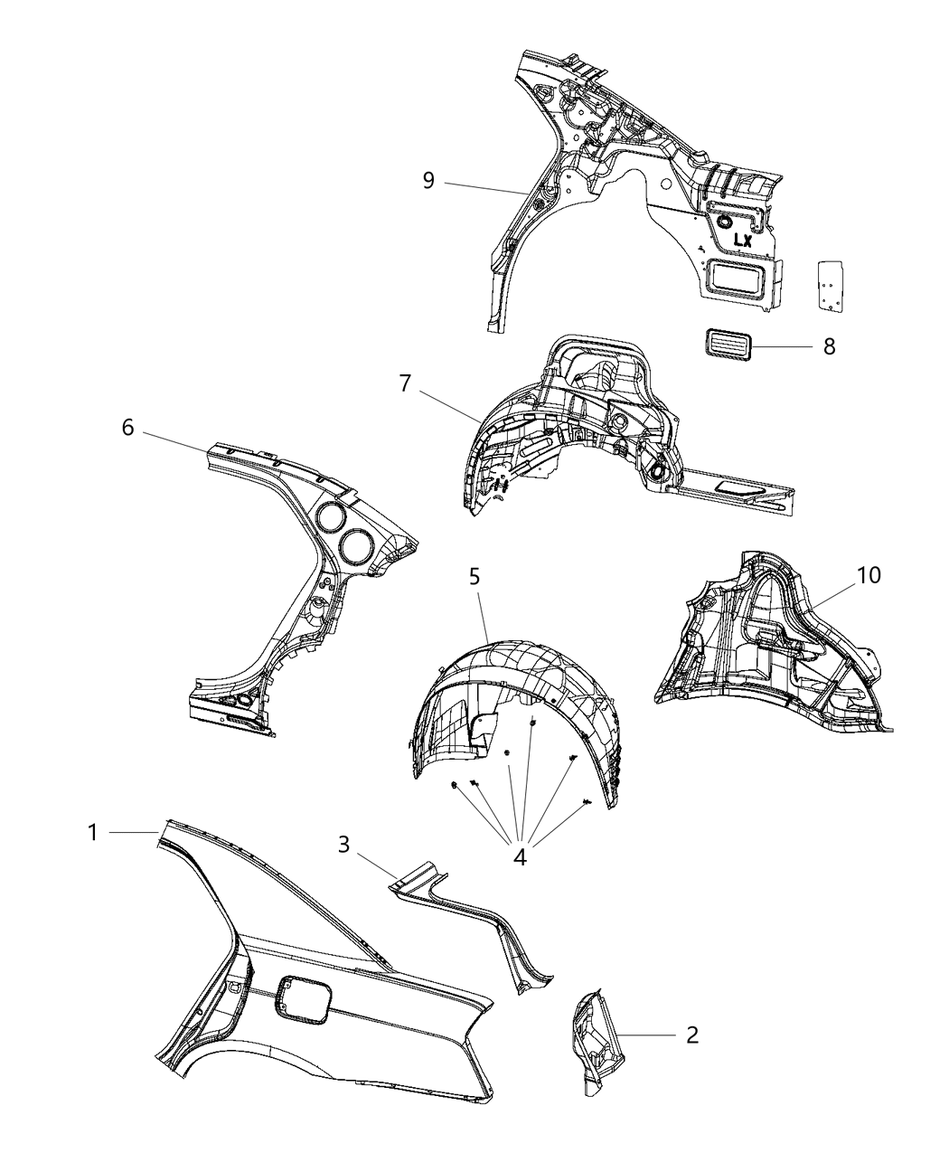 Mopar 68436612AC Body Side Aperture Inner