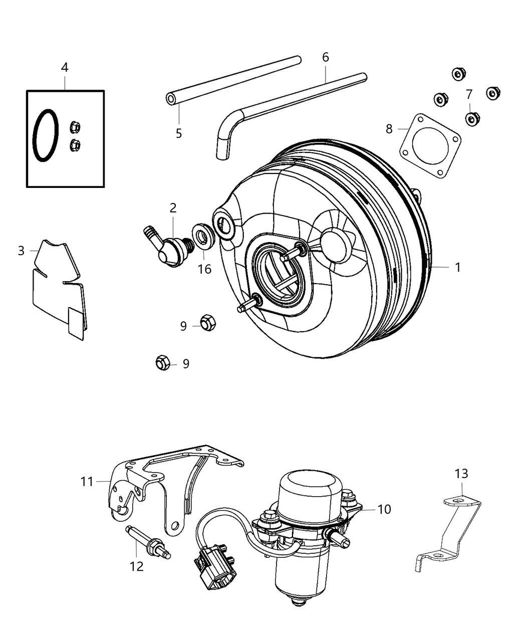 Mopar 68064801AD Booster-Power Brake