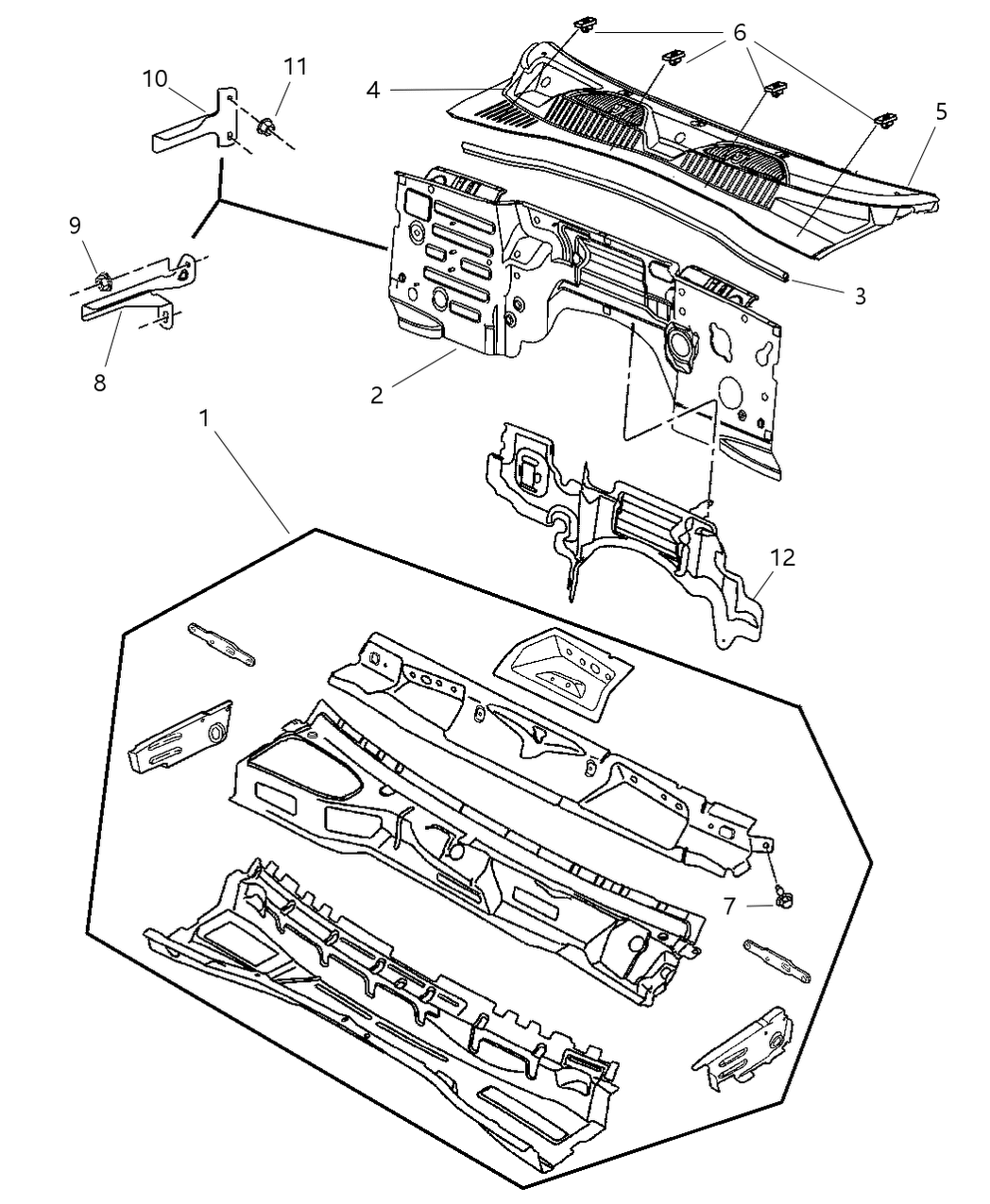 Mopar 55155851AI Cover-COWL Grille