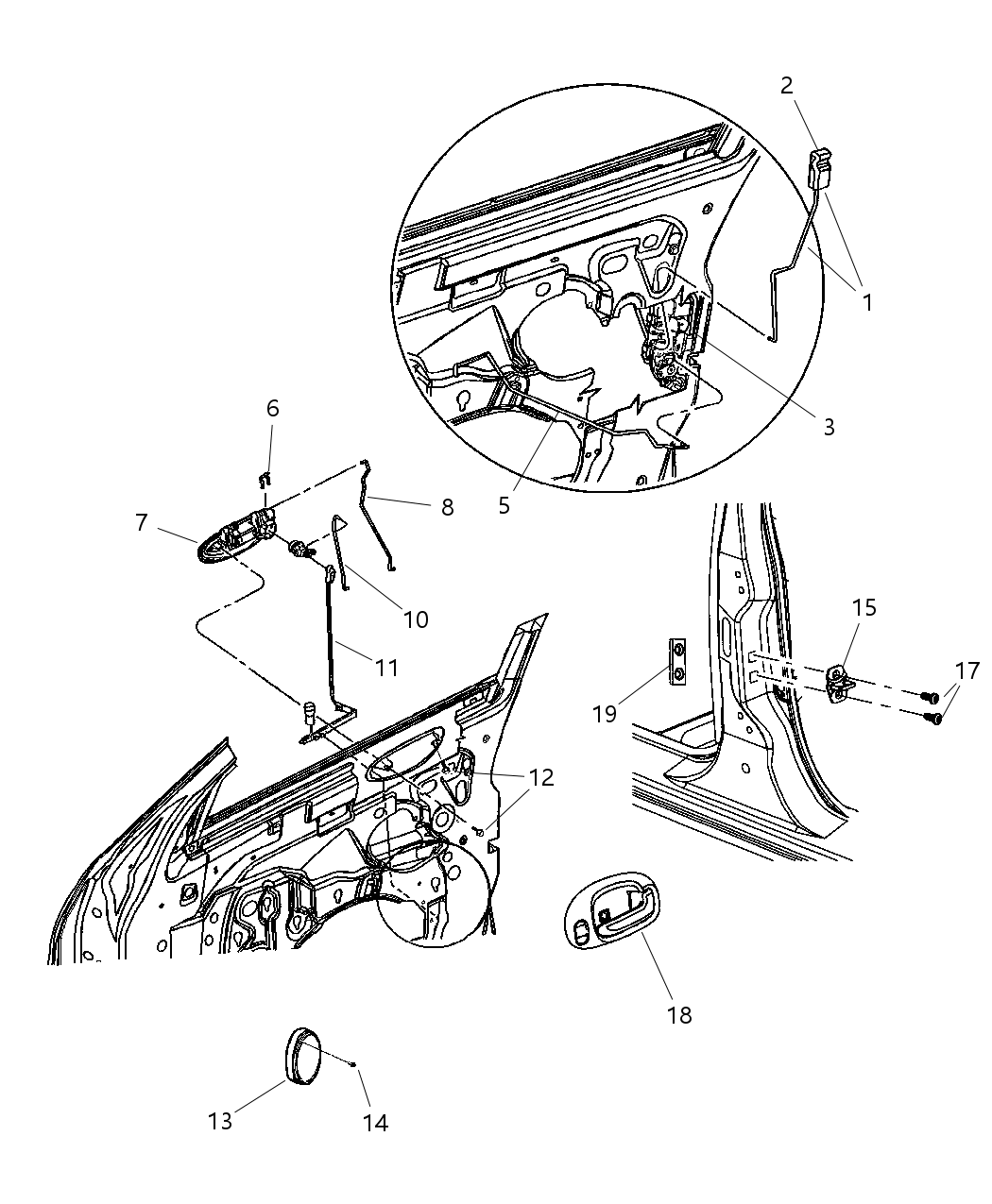 Mopar QN08WL8AD Knob-Door Latch