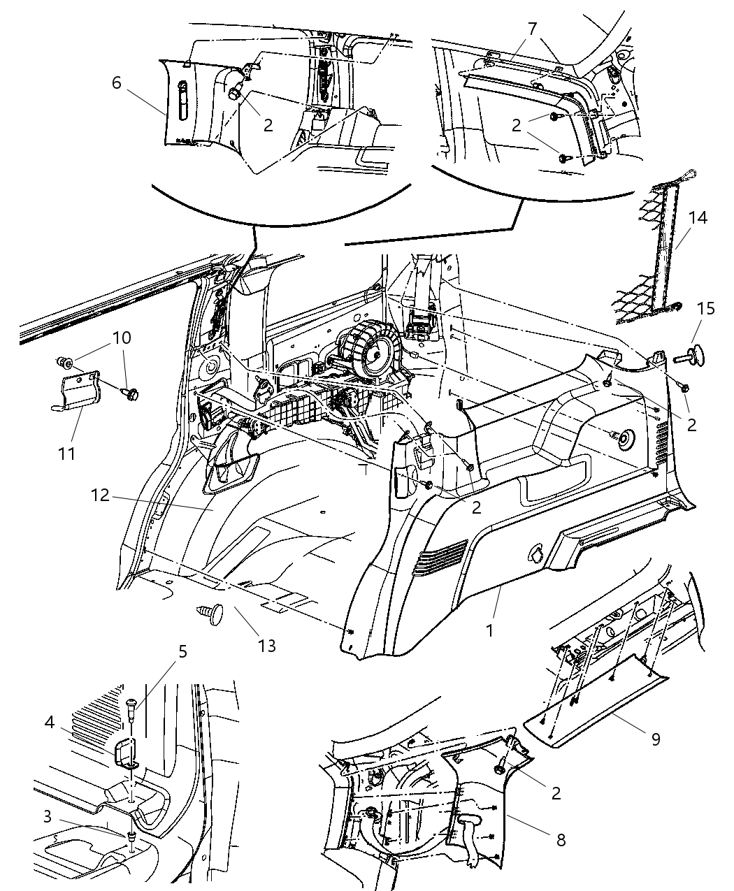 Mopar 5HN36BD5AE Panel-Quarter Trim