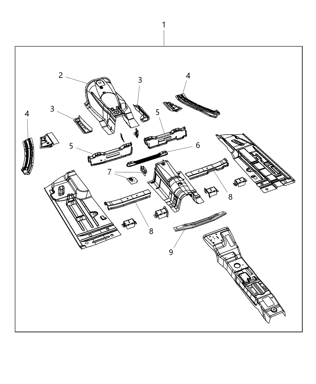 Mopar 68043494AQ Pan-Front Floor