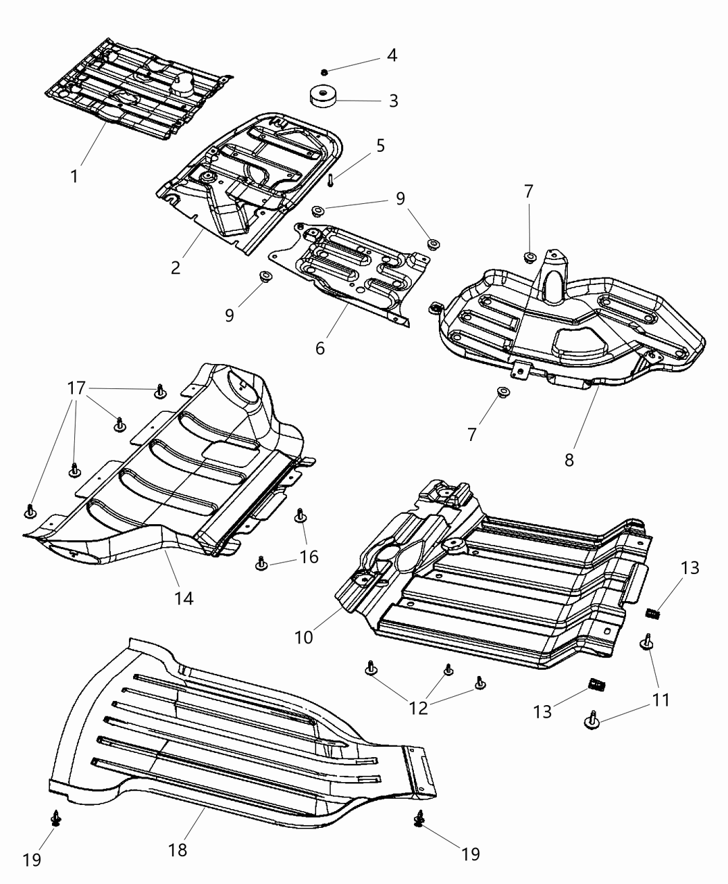 Mopar 68087807AB Belly Pan-Rear