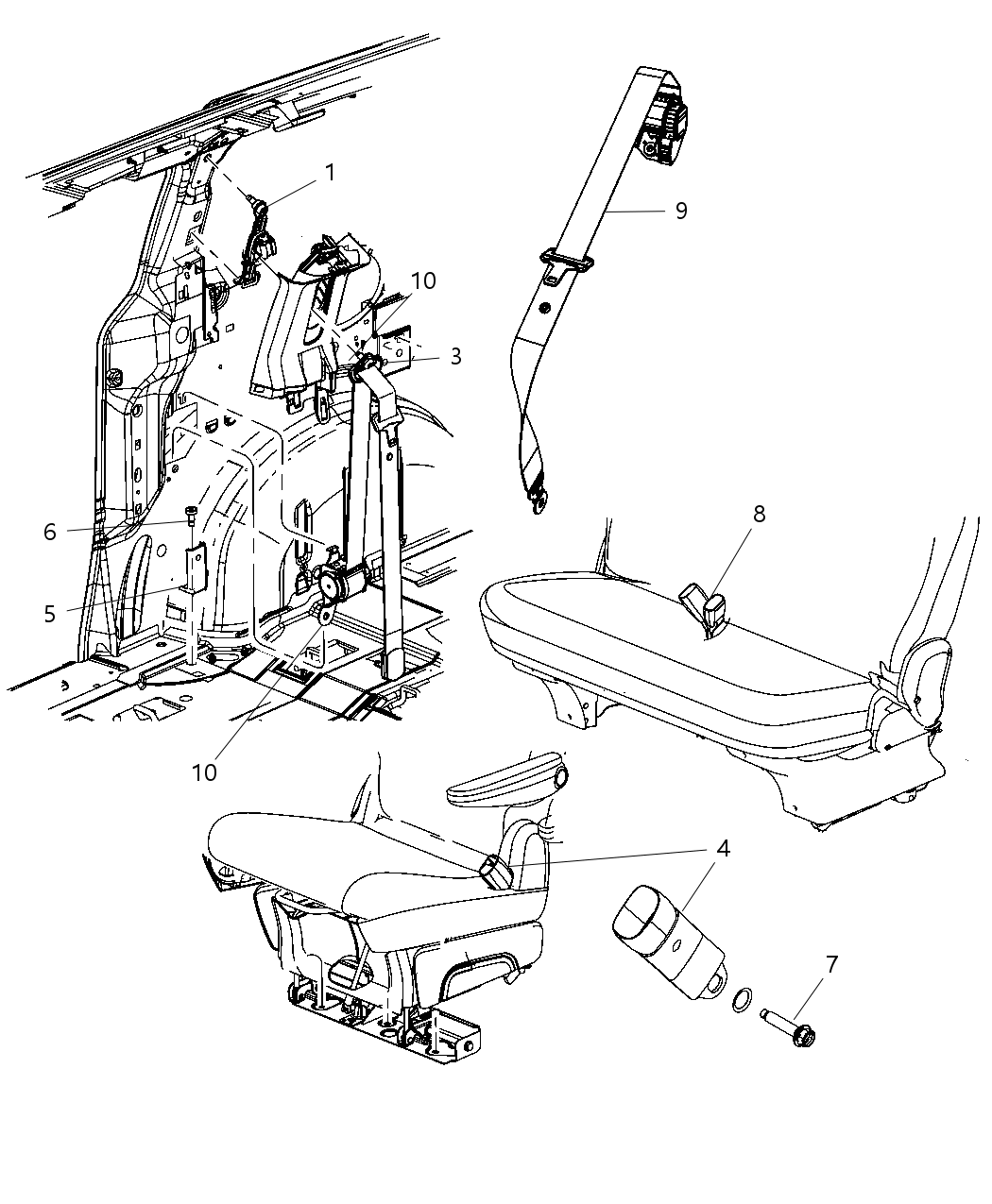 Mopar ZV711DVAA Rear Seat Belt