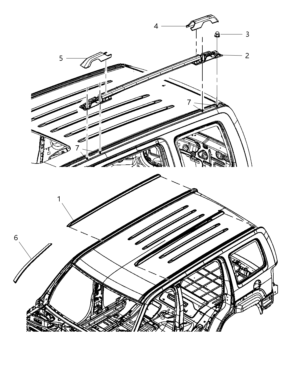 Mopar 55157421AB Rail-Luggage Rack Side