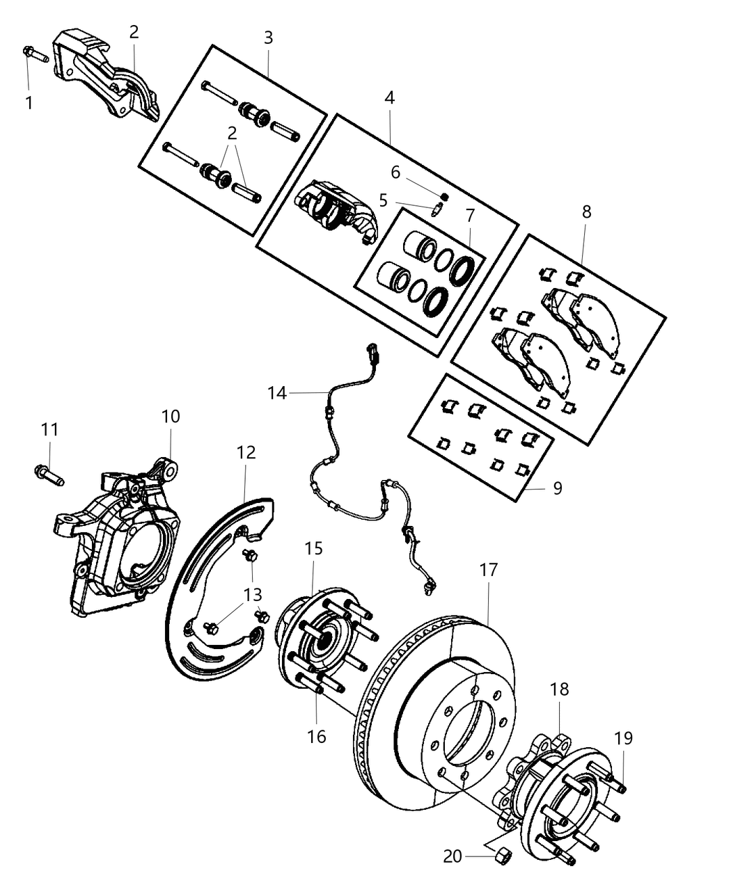 Mopar 4779706AB Front Disc Brake Hub And Bearing