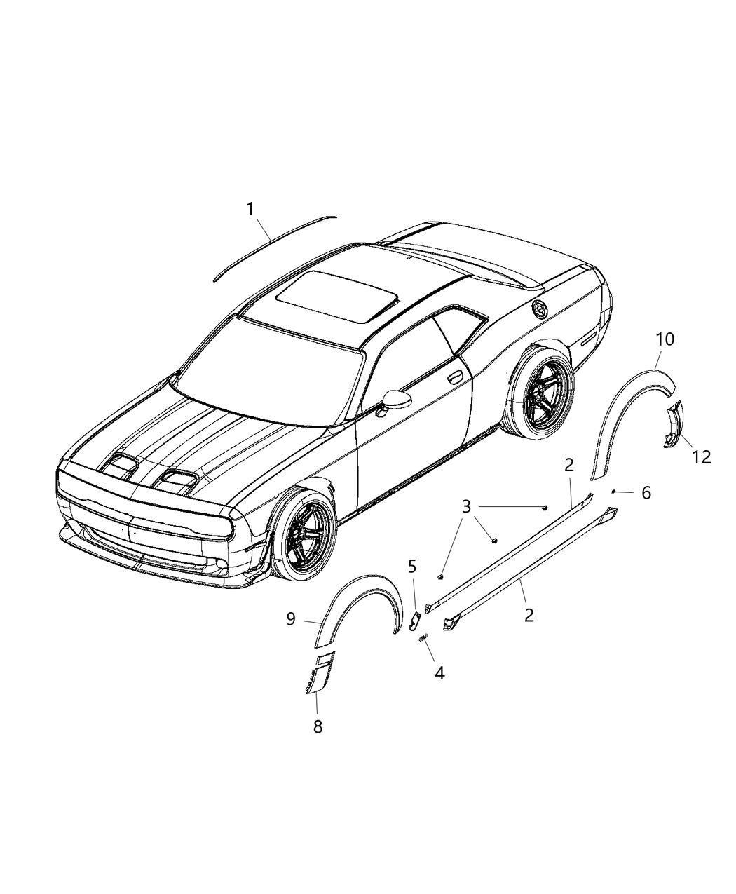 Mopar 1GD40FFBAD Molding-Roof