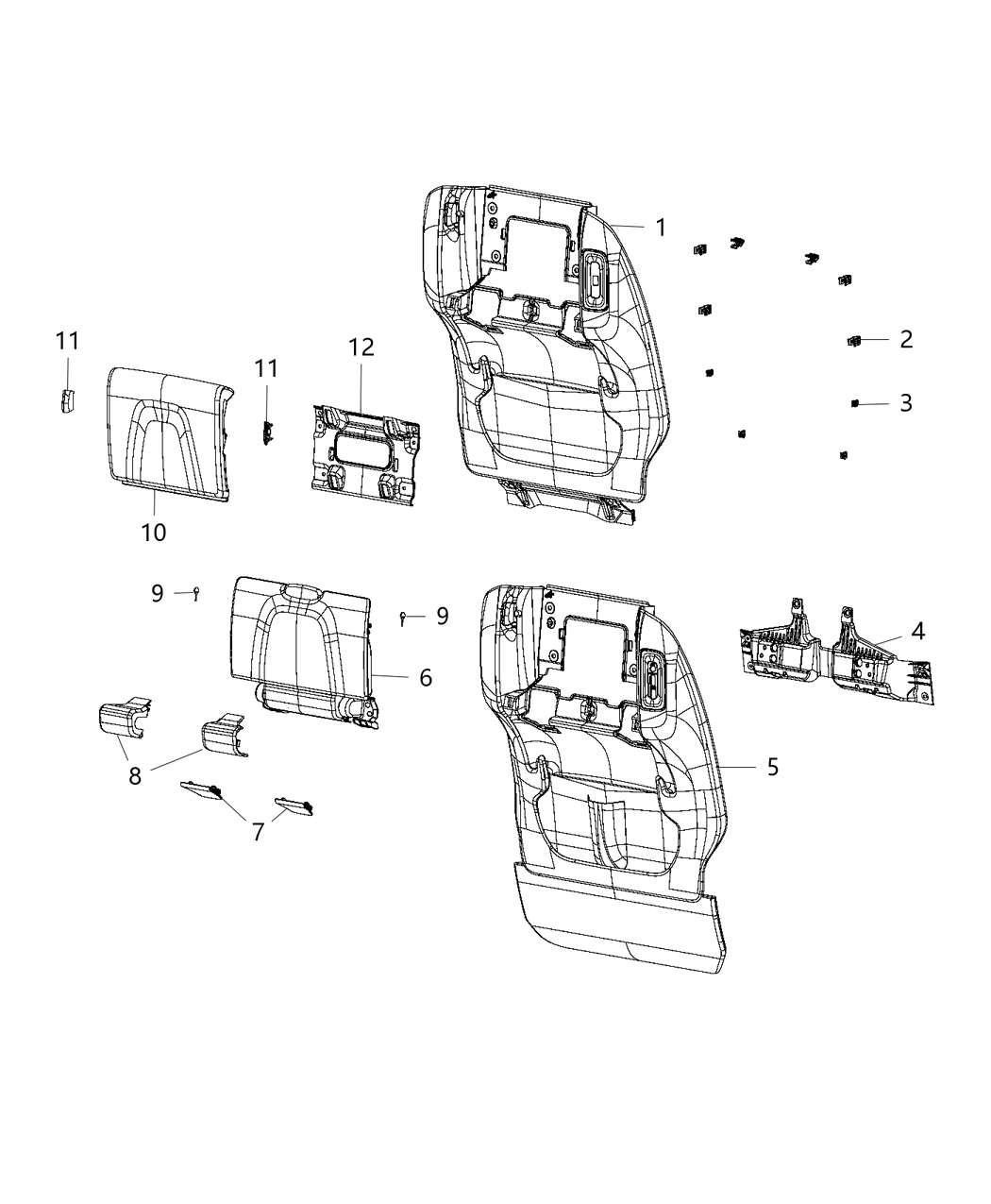 Mopar 5SC76DX9AG Panel-Front Seat Back