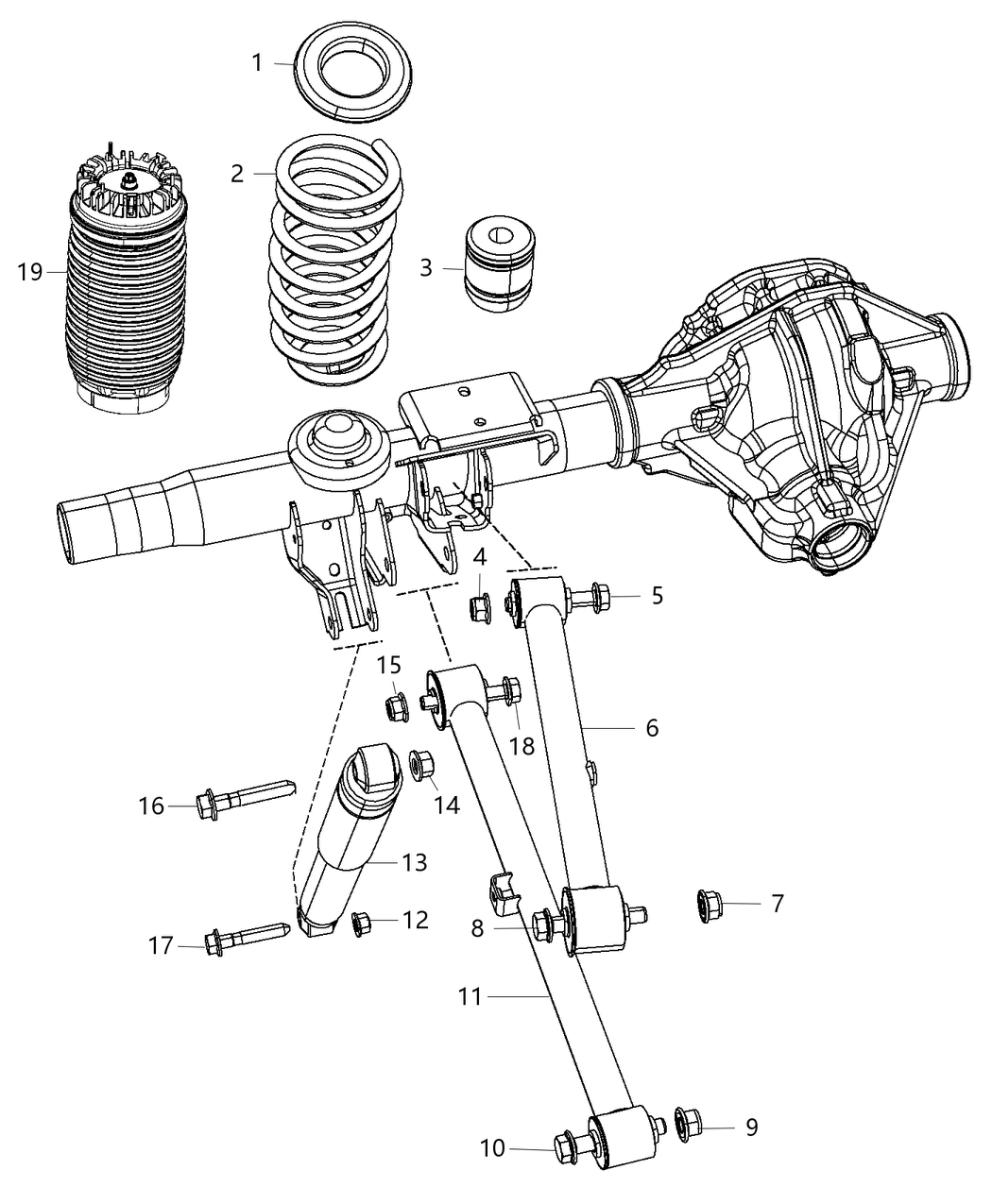 Mopar 4877136AA Suspension Rear Air Absorber Springs