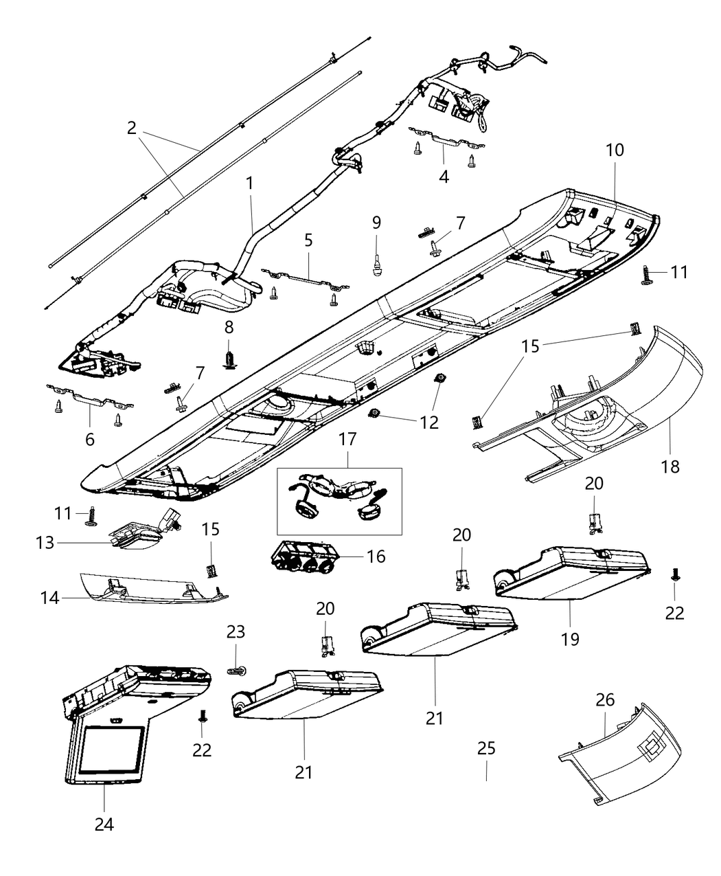 Mopar 68029535AA Clip-Console