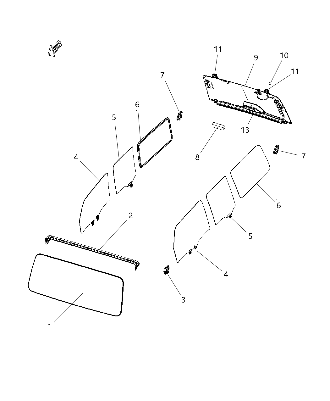 Mopar 68386743AC Windshield