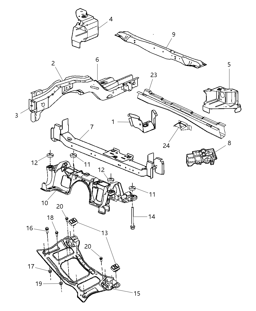 Mopar 5019531AE Rail Pkg-Front