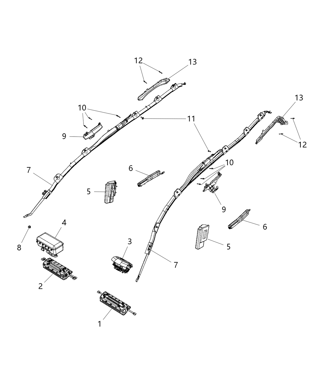 Mopar 68100766AD Side Curtain Air Bag