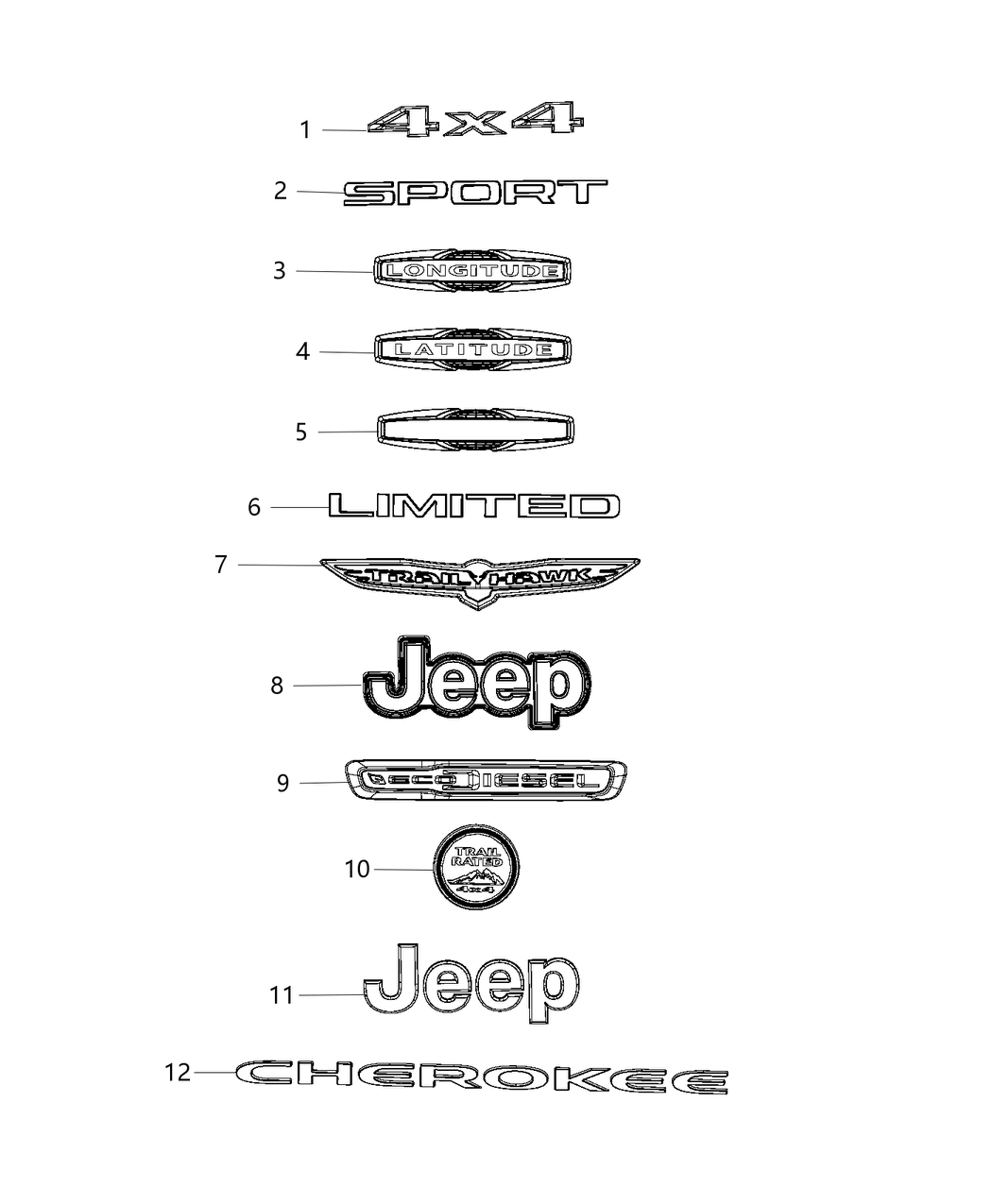 Mopar 68232241AA NAMEPLATE-LIFTGATE