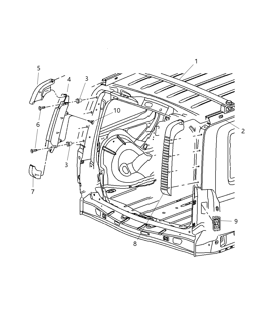 Mopar 5JU49RXFAC APPLIQUE-D Pillar