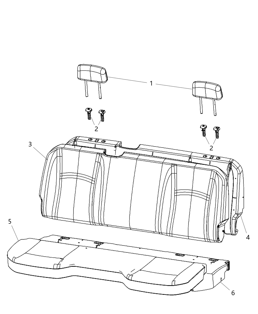 Mopar 6VA80LA8AA Rear Seat Back