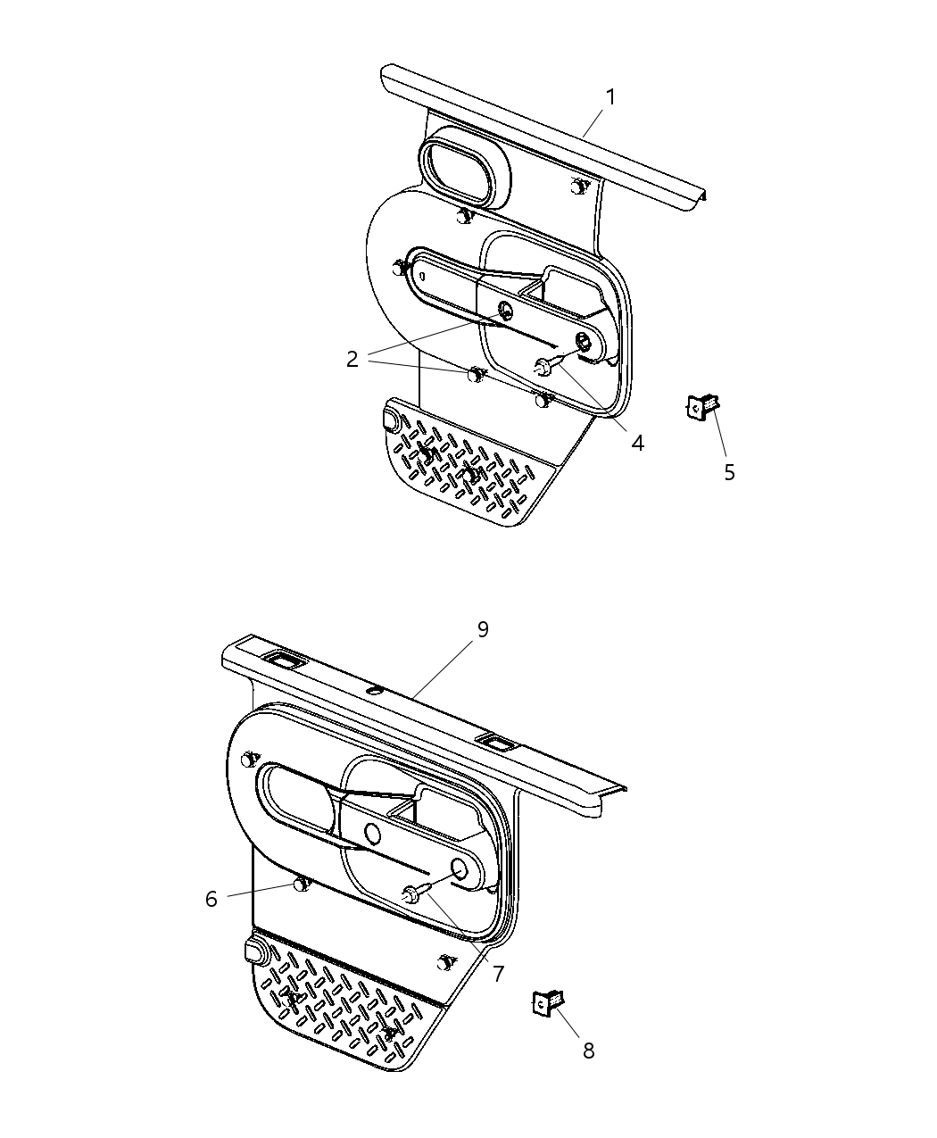 Mopar 5KE36XDVAE Panel-Rear Door Trim