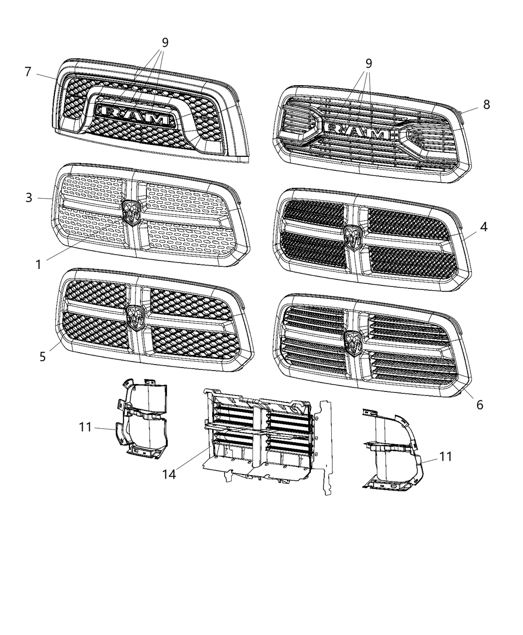 Mopar 68227984AE Grille-Active Shutter